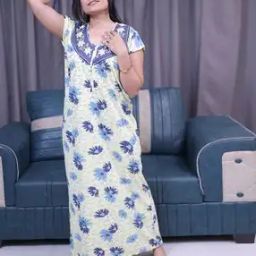 Women V-Neck Floral Print Nightgown-image-69