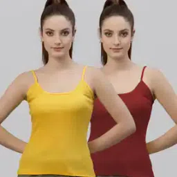 Pack of 2 Sleeveless Camisole with Adjustable Straps-image-47