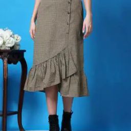 Women Checked A-Line Skirt-picture-20