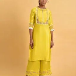 Straight Kurta with Contrast Yoke-25