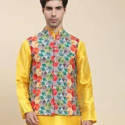 Men Nehru Jacket with Welt Pockets-43