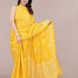 Women Chiffon Print Saree-image-4