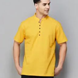 Men Regular Fit Mandarin-Collar Short Kurta-image-13