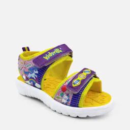 Printed Flat Sandals with Velcro Closure-image-32