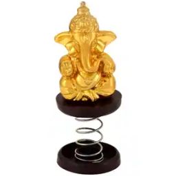 Brass Gold Spring Ganesh Idol-image-29