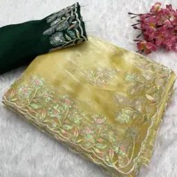 Women Embroidered Saree with Blouse Piece-image-27