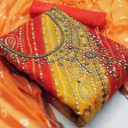 Women Embroidery Unstitched Dress Material-image-38