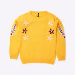 Floral Embroidered Crew-Neck Pullover-image-123