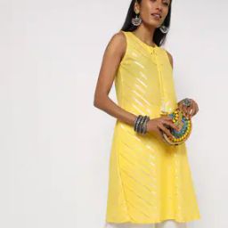 Striped A-line Kurta-20