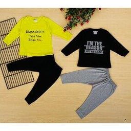 Pack of 2 Typographic Print T-Shirt & Pants Sets-picture-14