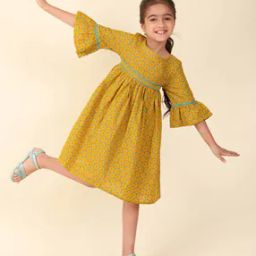 Girls Floral Print Fit & Flare Dress-image-82