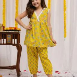 Girls Floral Print 2-Piece Kurta Set-image-33