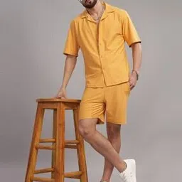 tribe Men Cuban Collar Shirt & Shorts-picture-38