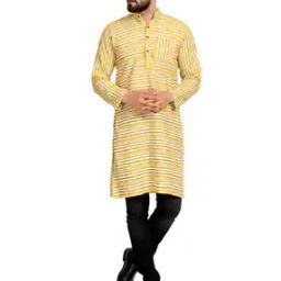 Striped Long Kurta with Patch Pocket-image-28