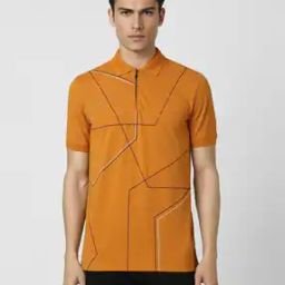 Men Micro-Print Collar Short Slim Fit T-Shirt-picture-15