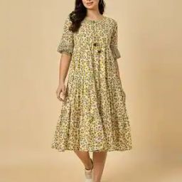 Women Floral Fit And Flare Dress-image-84