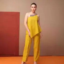 Women Colourblock Top & Pants Set-image-45
