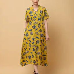 Women Tropical Print A-Line Dress-picture-30