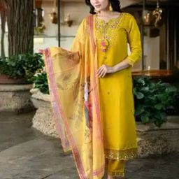Women Embroidered Straight Kurta Set-image-5
