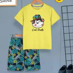 Boys Graphic Print T-Shirt & Shorts Set-33
