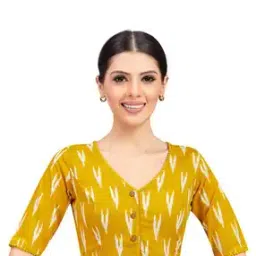 studio shringaar Women Ikat Print Front Open Blouse-picture-37