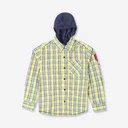 Checked Shirt with Detachable Hood-image-26