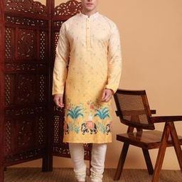 Men Leaf Long Kurta-image-57
