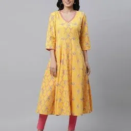 aurelia Women Floral Print Flared Kurta-picture-34