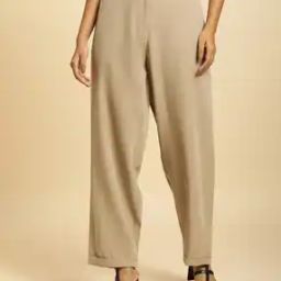 Women Straight Fit Pants with Insert Pockets-10