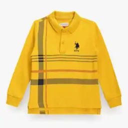 Boys Striped Regular Fit Cotton Polo T-Shirt-image-39