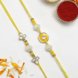 Set of 2 Men Tie-Up Rakhi Set with Roli Chawal-image-5