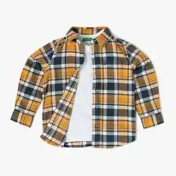 Boys Checked Regular Fit Shirt with T-Shirt-image-66