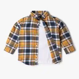 Boys Checked Regular Fit Shirt with T-Shirt-picture-25