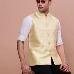 Men Woven Slim Fit Nehru Jacket-23