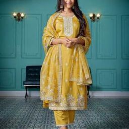 Women Embroidery Straight Kurta Set-image-22