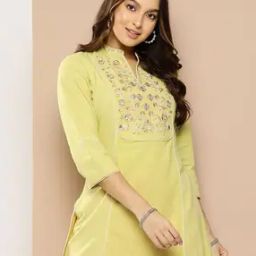 Women Embroidered Straight Kurti-image-55
