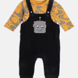 Printed T-Shirt & Dungaree Set-32