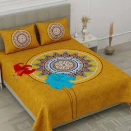 104 TC Floral Print Queen-Size Bedsheet with Pillow Covers-picture-22