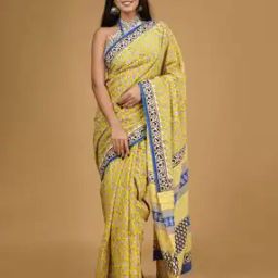 Block Print Pure Cotton Saree-image-61