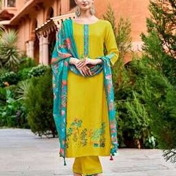 Women Embroidered Straight Kurta & Pants with Dupatta-25