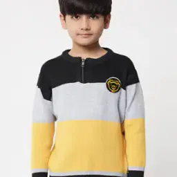Striped Sweater with Ribbed Hems-37