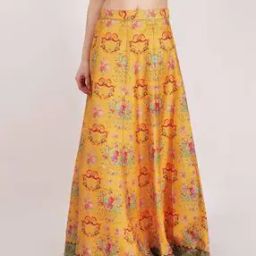 Women Floral Print Flared Skirt-picture-50