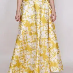 Women Tie & Dye Flared Skirt with Drawstring Waist-image-33