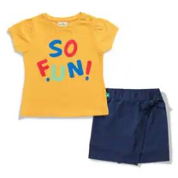 Typographic Print Top & Shorts Set-picture-12