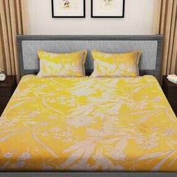 300 TC Floral Print King Size Bedsheet with Pillow Covers-image-36