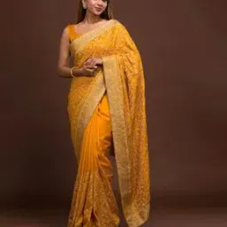 trendmalls Women Embroidered Saree with Tapped Border-picture-34