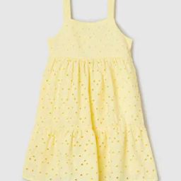 Girls Schiffli Embroidered A-Line Dress-image-103
