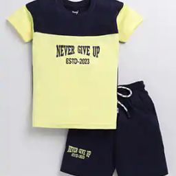 Typographic Print Pants & T-shirt Set-image-23