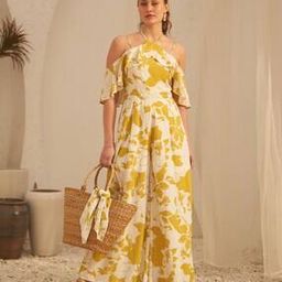 Women Floral Print Strappy Jumpsuit-picture-23