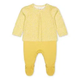 Micro Floral Print Rompers with Footie-46